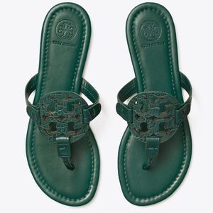 NWOT Tory Burch Miller Sandals (Forest Green)
